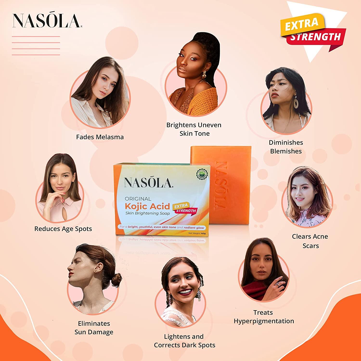 Nasola Kojic Acid Soap for Hyperpigmentation Treatment Skin