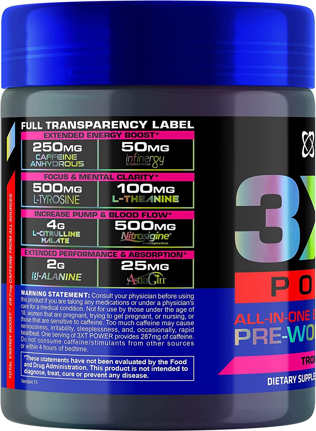 USN 3XT Power Preworkout Powder for Men and Women, Nitric Oxide