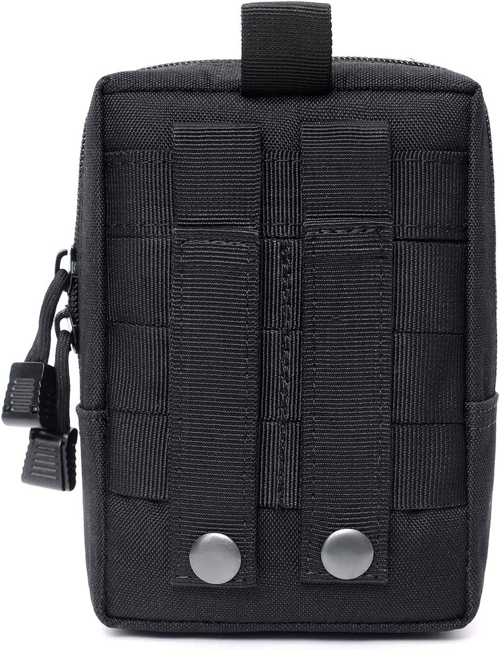 2 Pack Molle Pouches Tactical Compact WaterResistant EDC Pouch Black