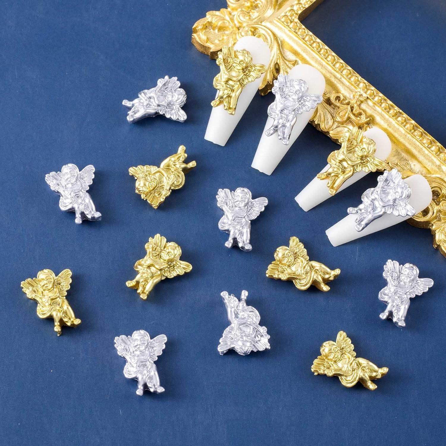 WOKOTO 90PCS White Embossed Angel Nail Charms For Acrylic Nails 3D Angel  Baby Nail Art Charms Retro Baroque Cupid Designs Nail Art Accessories  Jewelry Decorations For Women Nail Supplies KIT1
