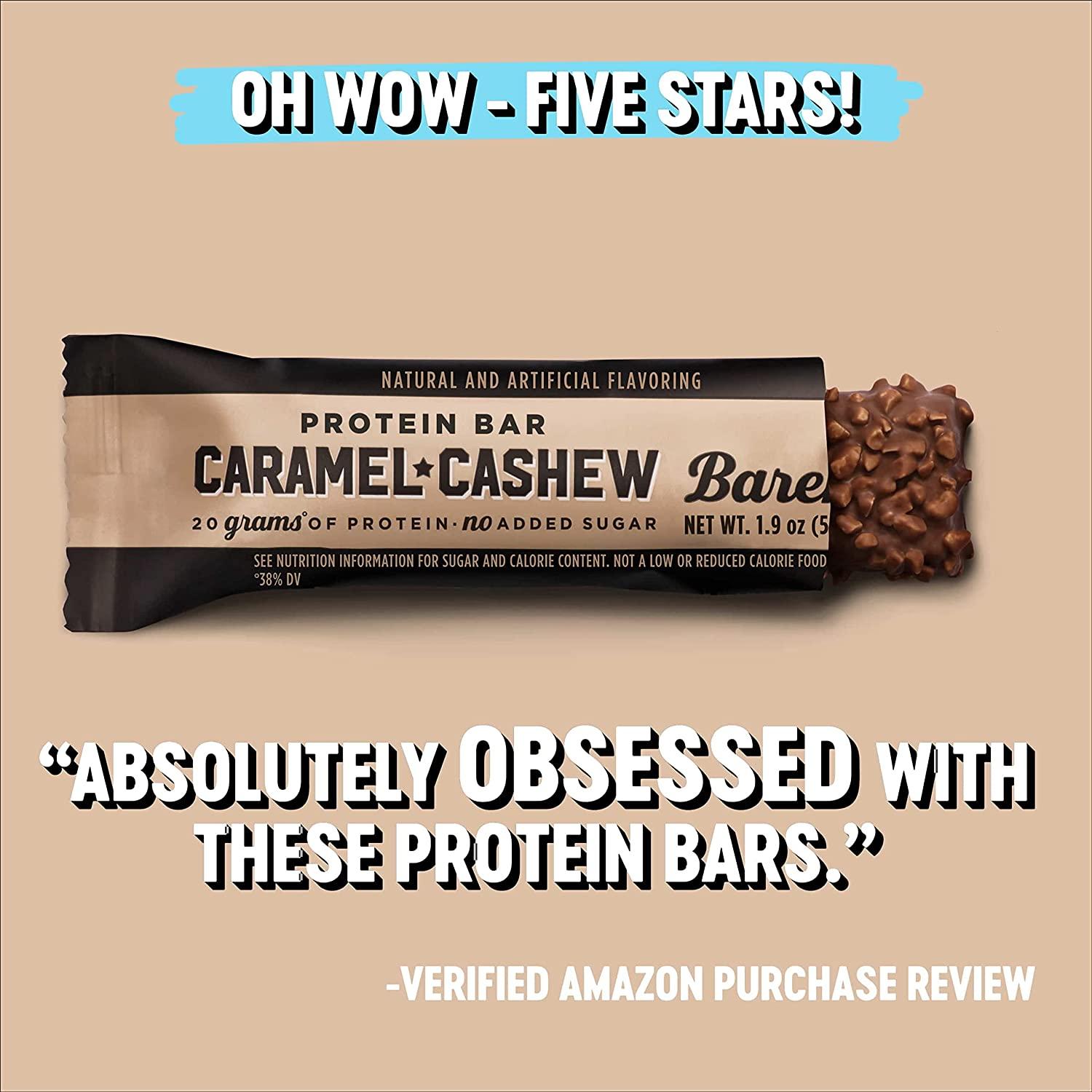 Buy Barebells Caramel Cashew Protein Bar 12 x 55g High Protein, Low