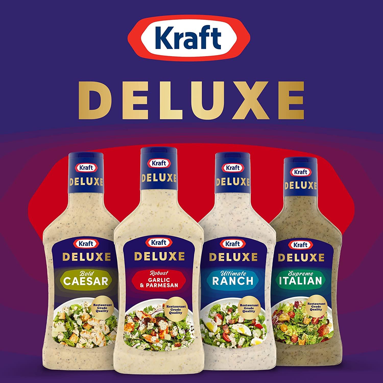 Kraft Deluxe Robust Garlic and Parmesan Salad Dressing (16 oz Bottle)