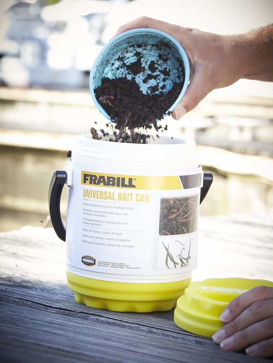 Frabill Dual Compartments Crawler Can Convenient Fishing Bait Storage
