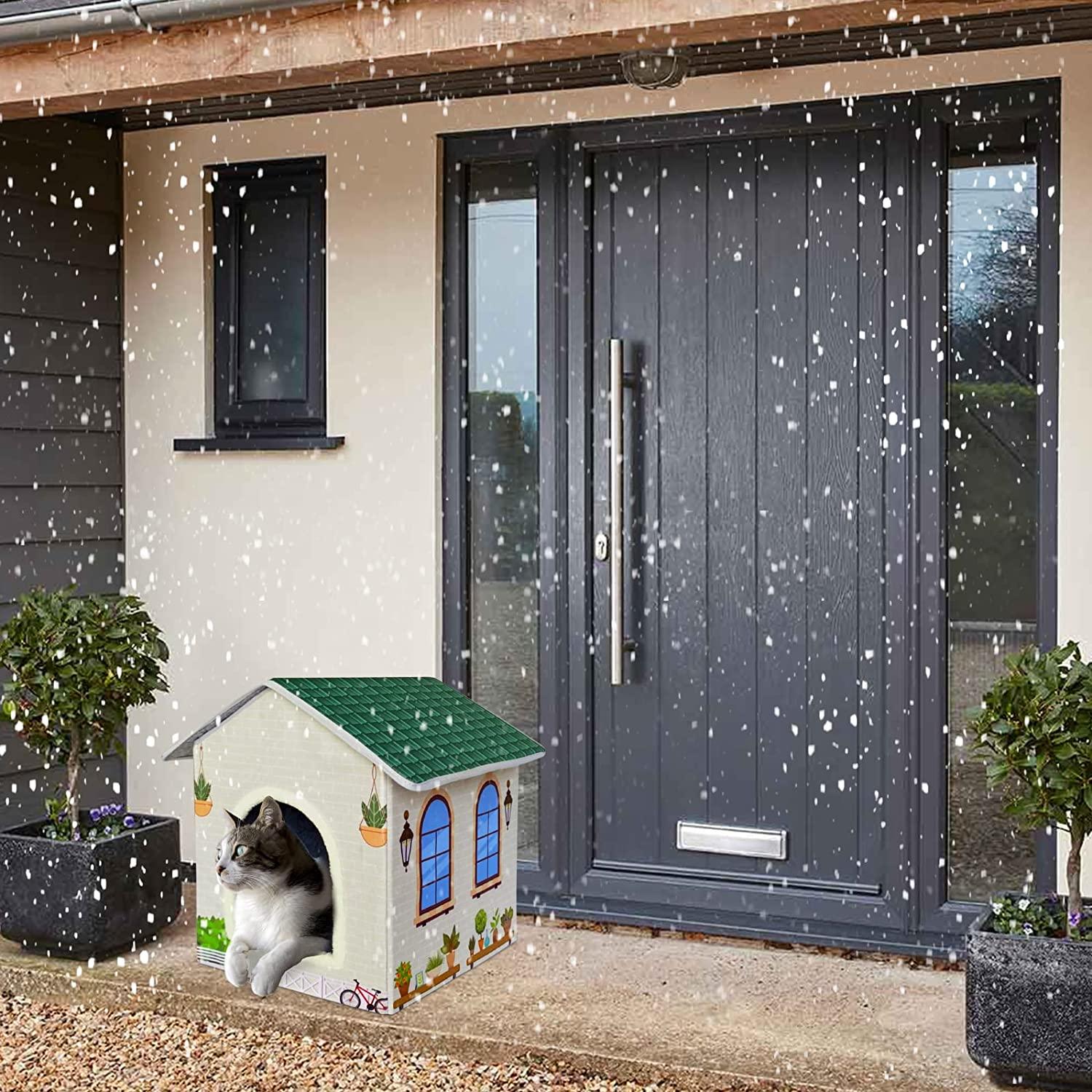 PAIGTEK Heated Cat Houses for Indoor Cats,Outdoor Weatherproof Cat