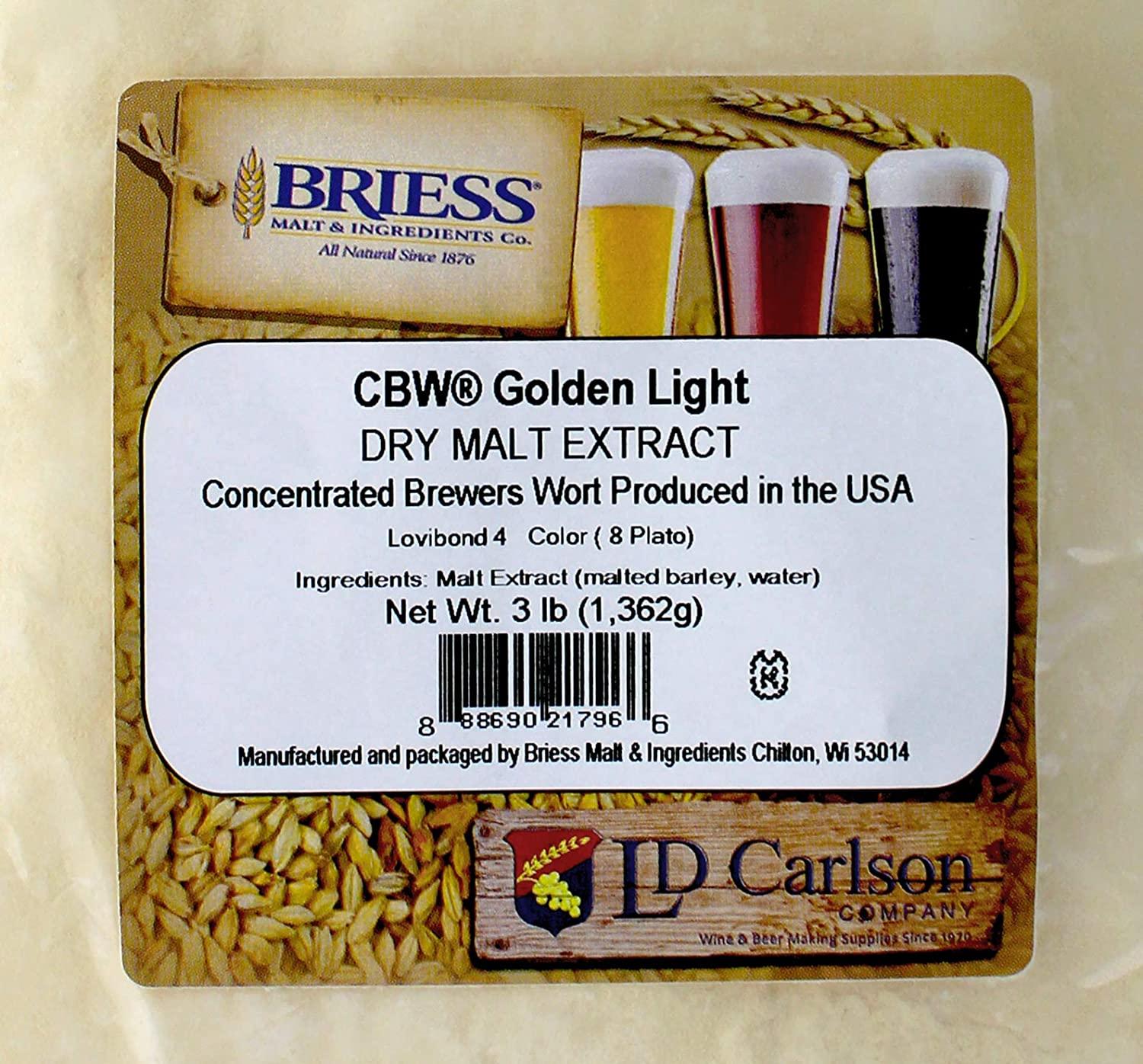 Briess Golden Light DME 3 lb Bag Premium Quality Brewer's Malt Extract