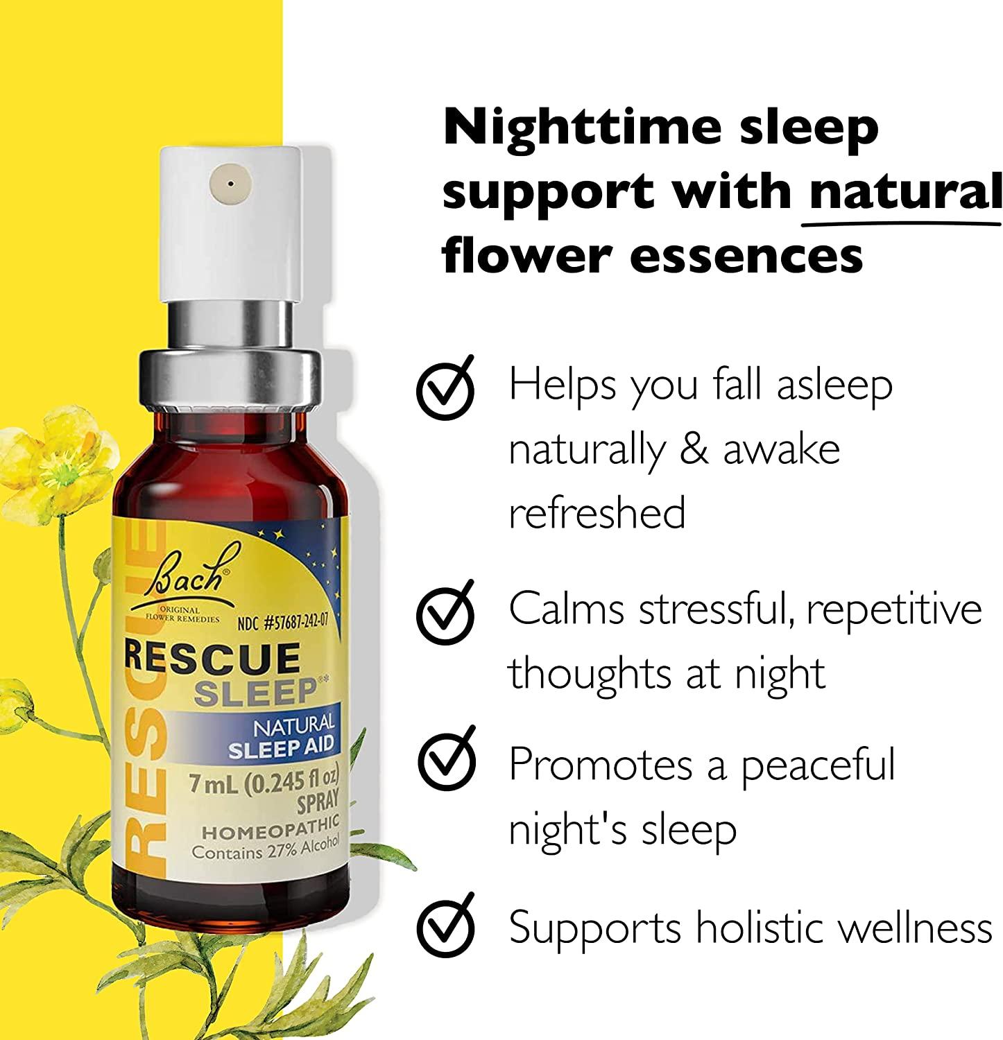 Bach RESCUE SLEEP Spray 7mL, Natural Sleep Aid, Stress Relief