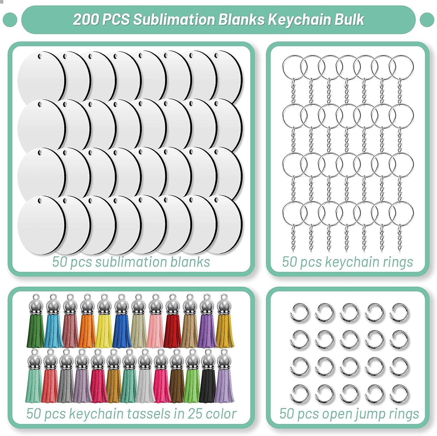 Sublimation Blanks Keychains Bulk, 200 PCS Keychains Ornament Tag