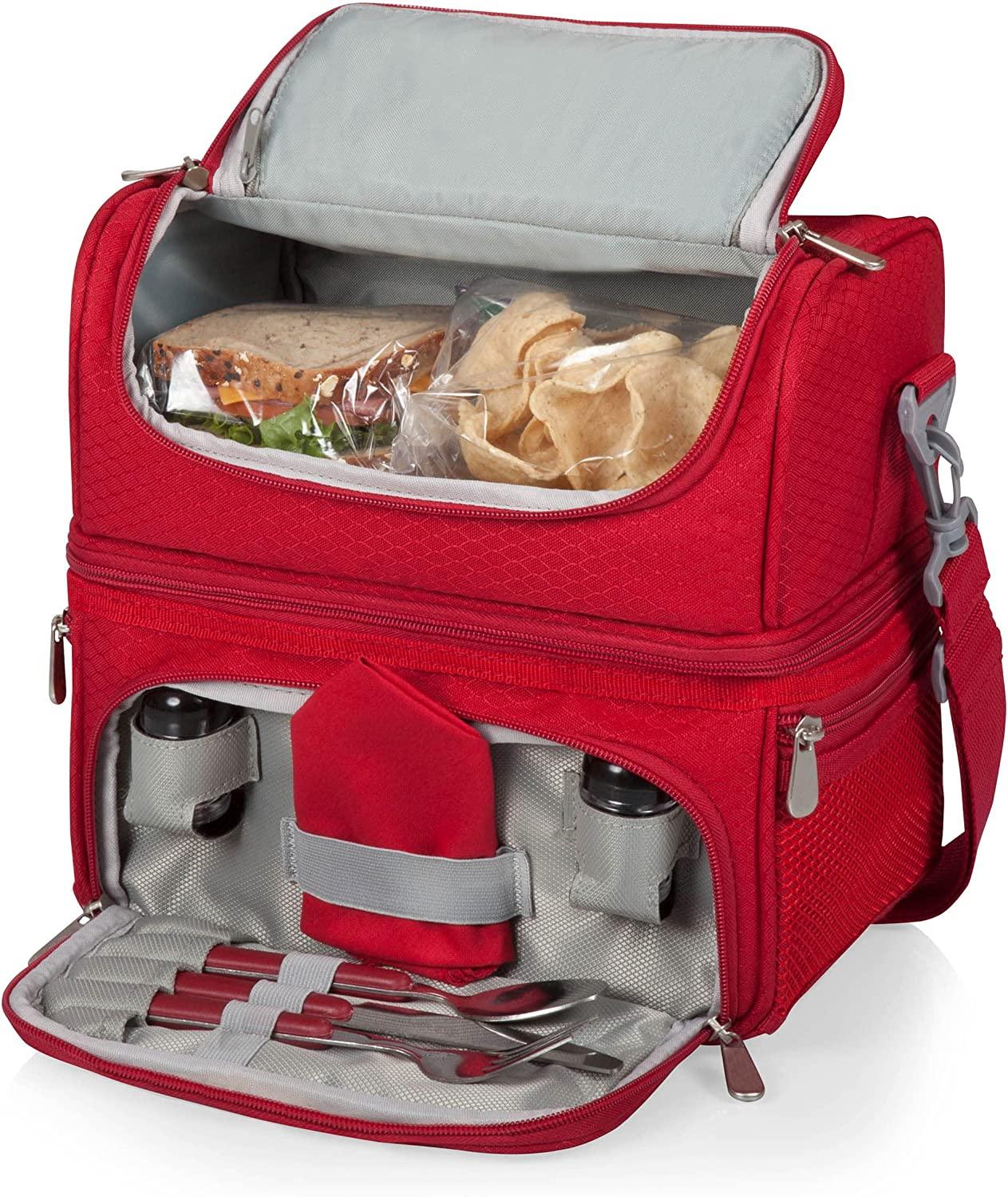 Mini Tote Organizer Thirty One – Borsa Pranzo Picnic In Tela, Strisce Nere Twill