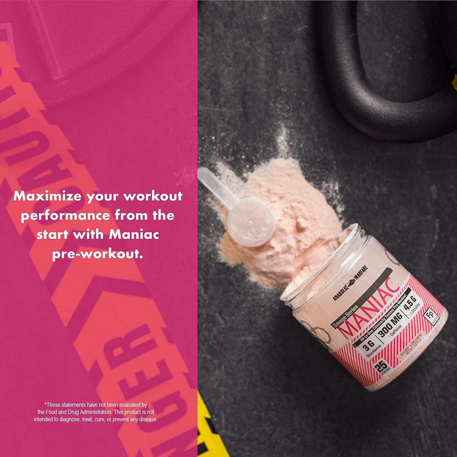 Maniac Preworkout Powder by Anabolic Warfare Preworkout Mix to