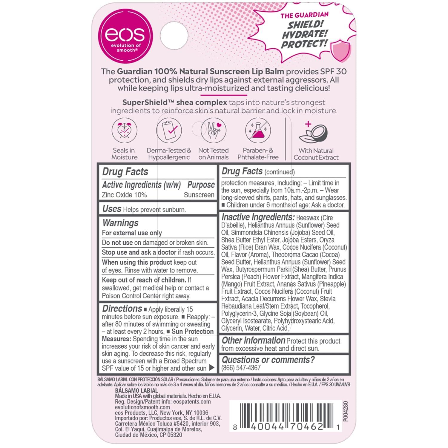 eos Sun Protect Coconut SPF Lip Balm with SPF 30 Protection and