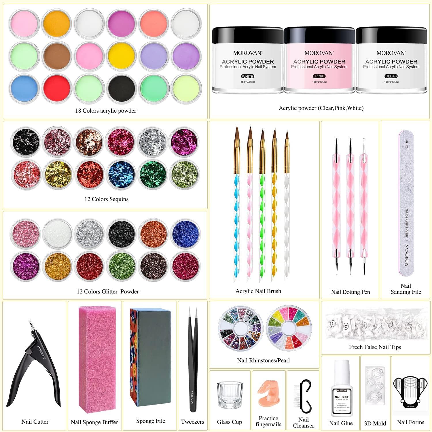 Morovan Acrylic Nail Kit For Beginners Acrylic Nails Extension Kit