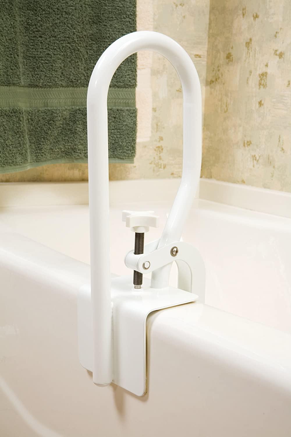 Carex White Bathtub Rail - Grab Bars for Bathroom, Bathtubs