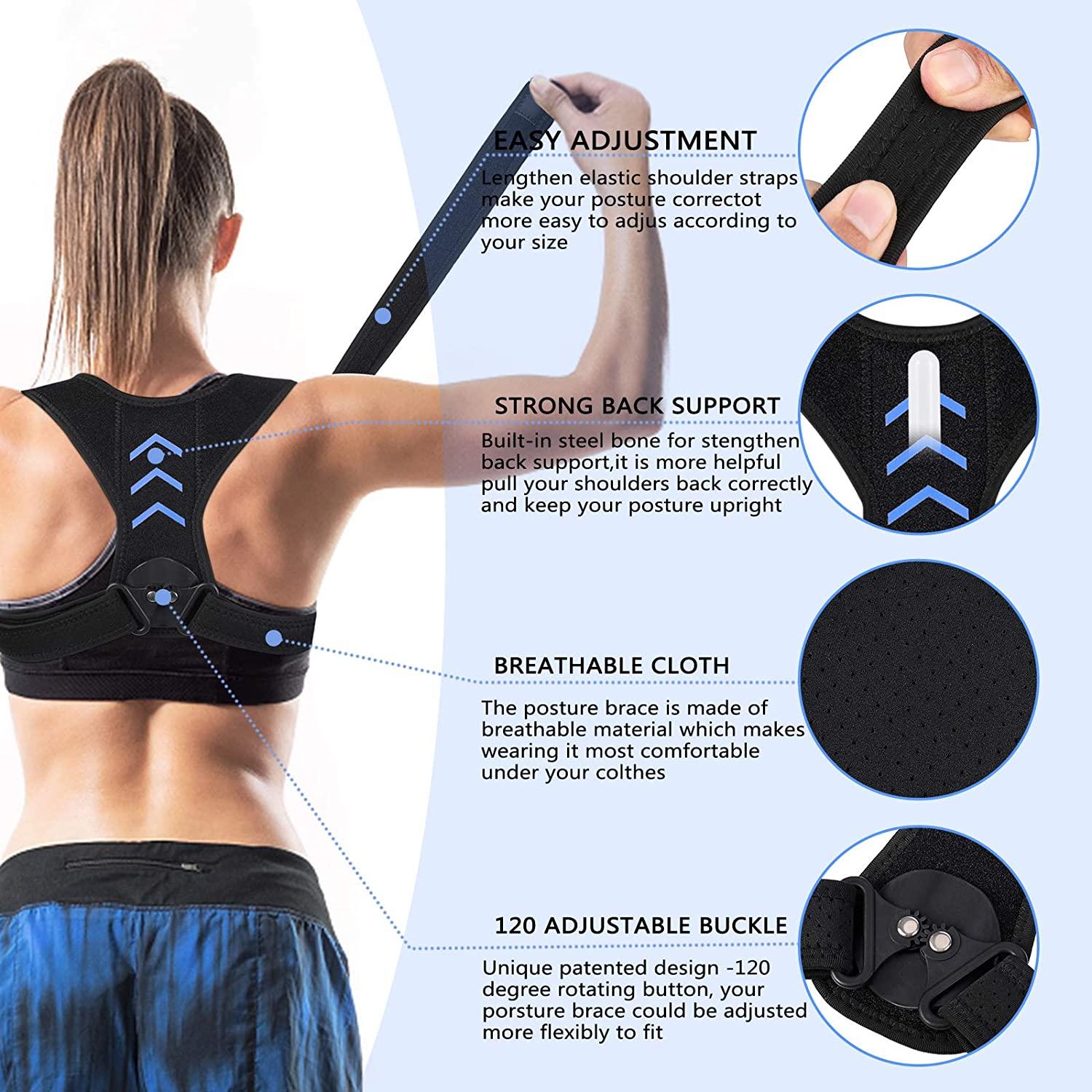MYSEXY Posture Corrector Upper Back Brace for Women and Men Pain