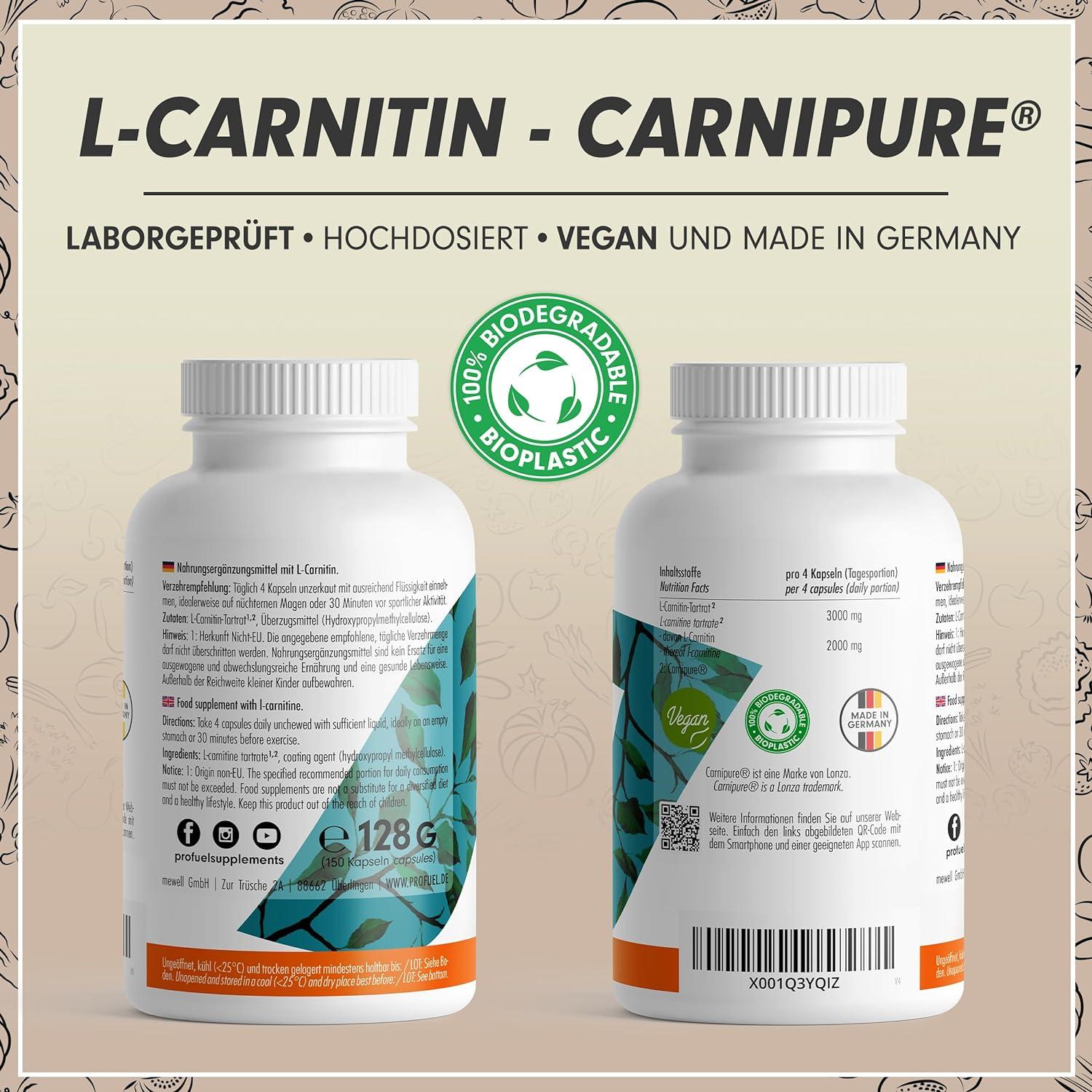 l carnitine lonza L-Carnitine High Dose 2000 mg - 150 Vegan Capsules with Carnipure - Premium  Quality Lab Tested No Additives | Buy Now with Express International  Delivery