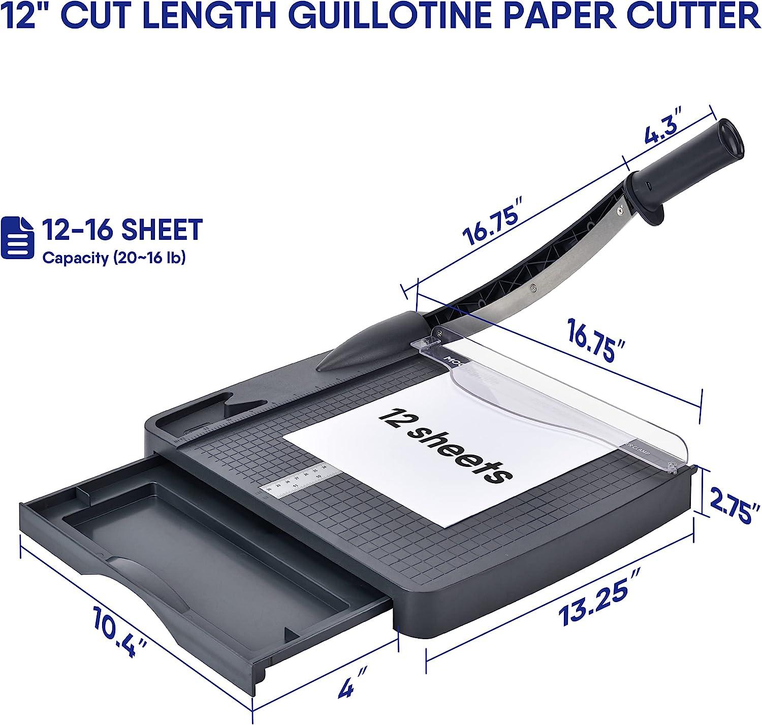 Guillotine Paper Trimmer, Heavy Duty Cutter, Guillotine Cutter, 12