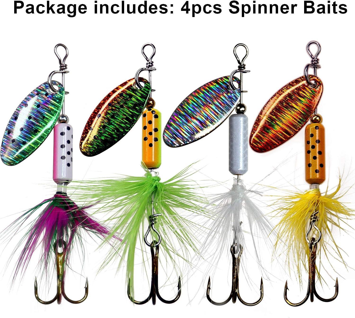 THKFISH Spinner Baits Fishing Spinners Spinnerbait Trout Lures Fishing Lures for Bass Trout Crappie Color A-1/7oz *4pcs THKFISH Spinner Baits Fishing Spinners Spinnerbait Trout Lures Fishing Lures for Bass Trout Crappie Color A-1/7oz *4pcs