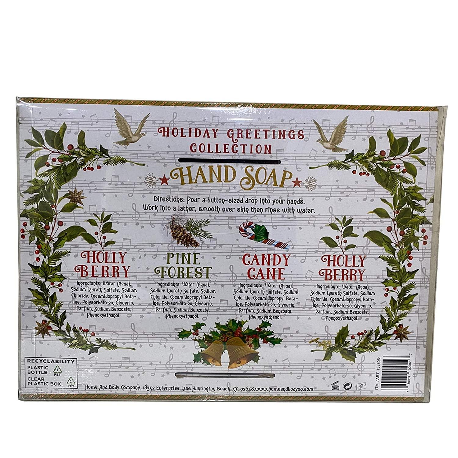 Home & Body Holiday Greetings Collection Hand Soap 4 Bottles 85 fl oz