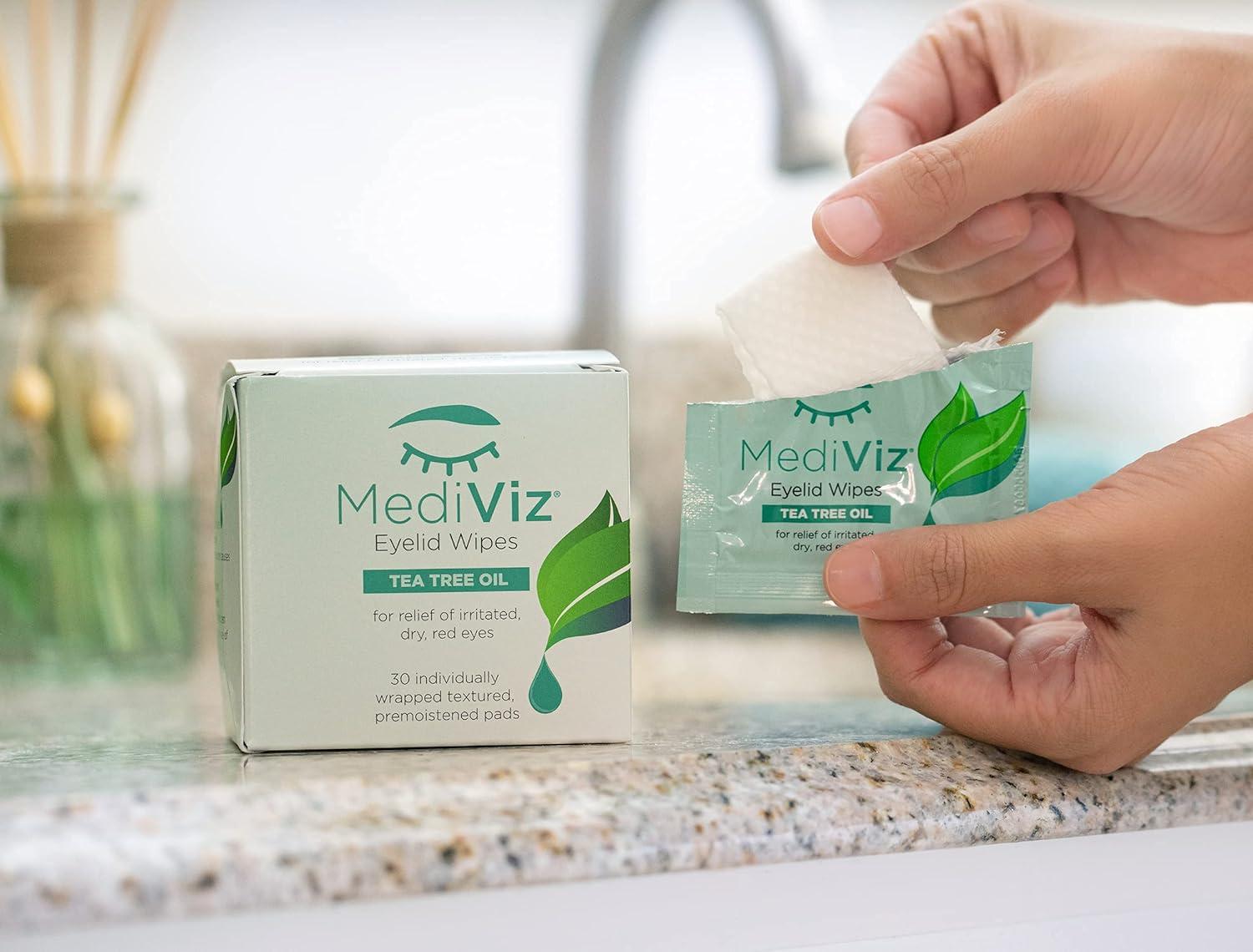 Mediviz Tea Tree Eyelid Wipes Exfoliating Hypoallergenic Eyelid