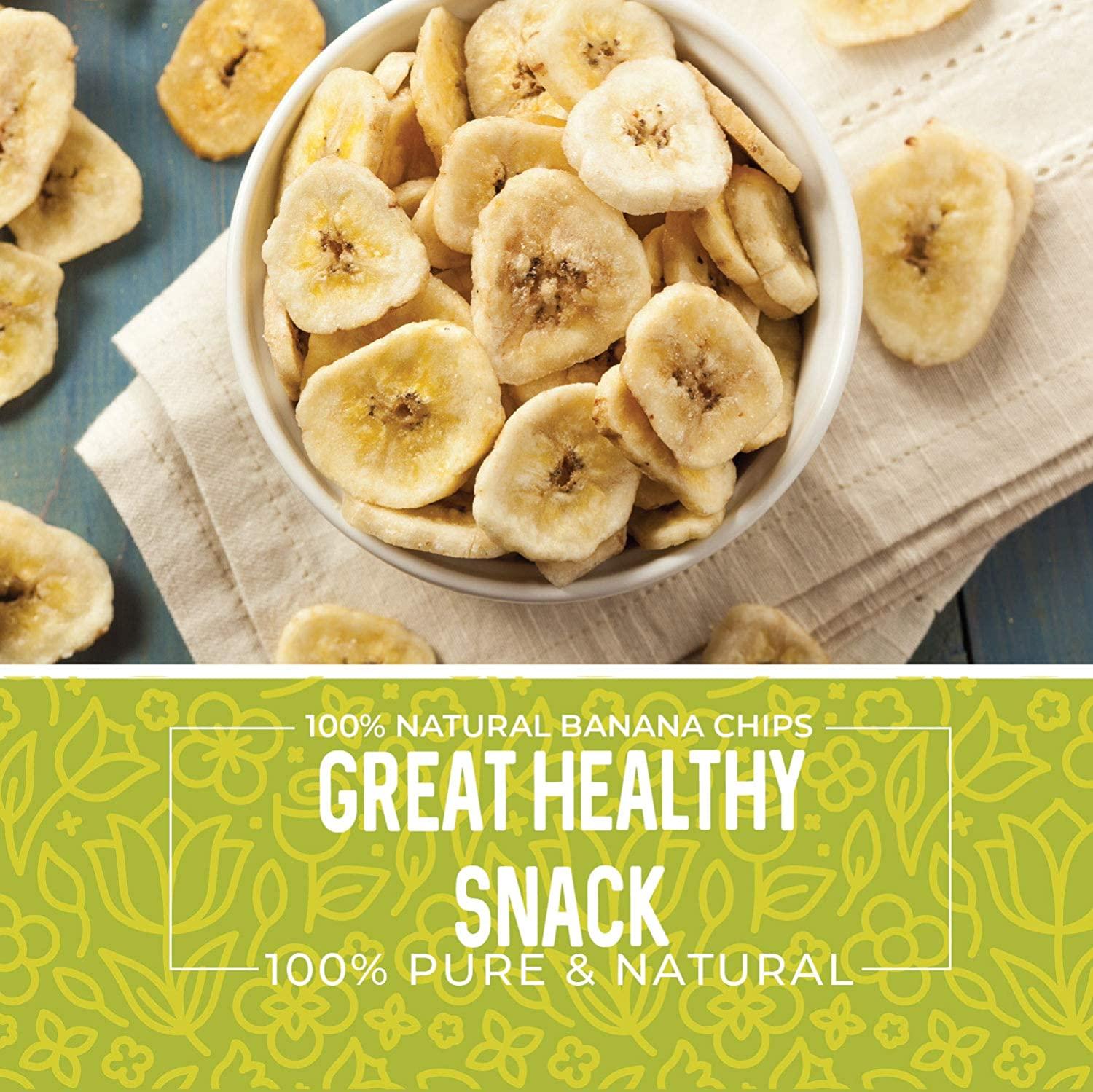 Dried Banana Chips Unsweetened Bulk, 1 lb. Dried Bananas, Unsweetened