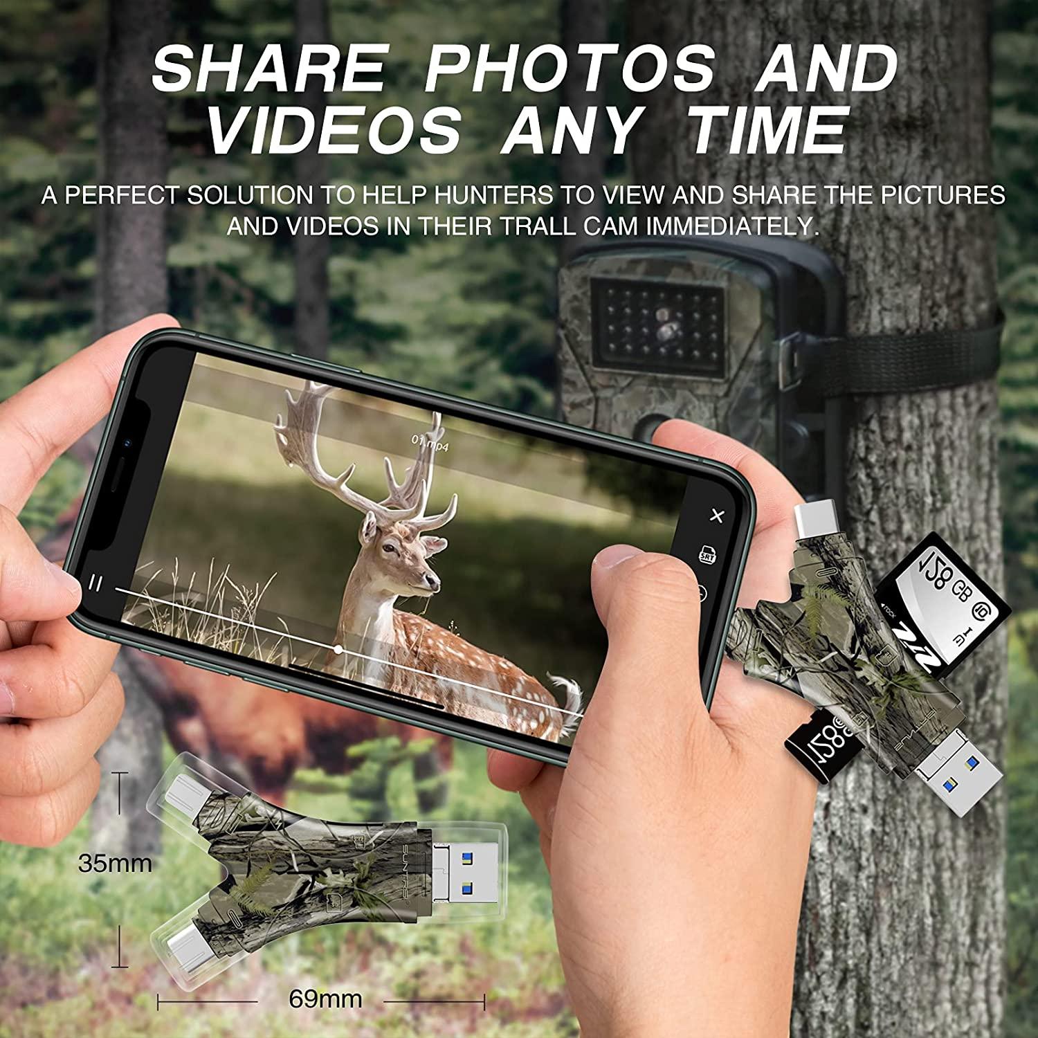 Trail Camera Viewer SD Card Reader4 in 1 SD and Micro SD Memory Card