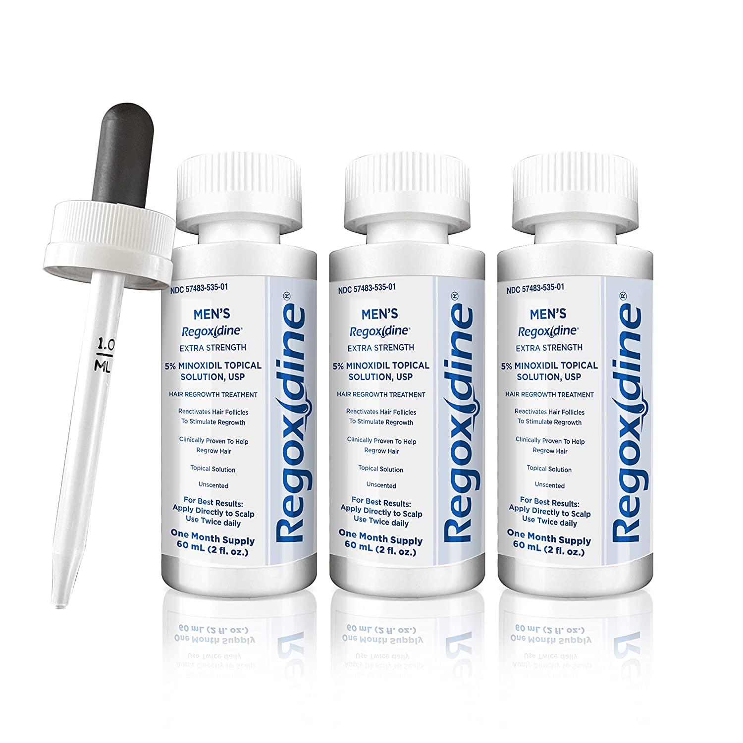 Regoxidine Men's 5% Minoxidil Topical Solution (6 Month Supply) Helps ...
