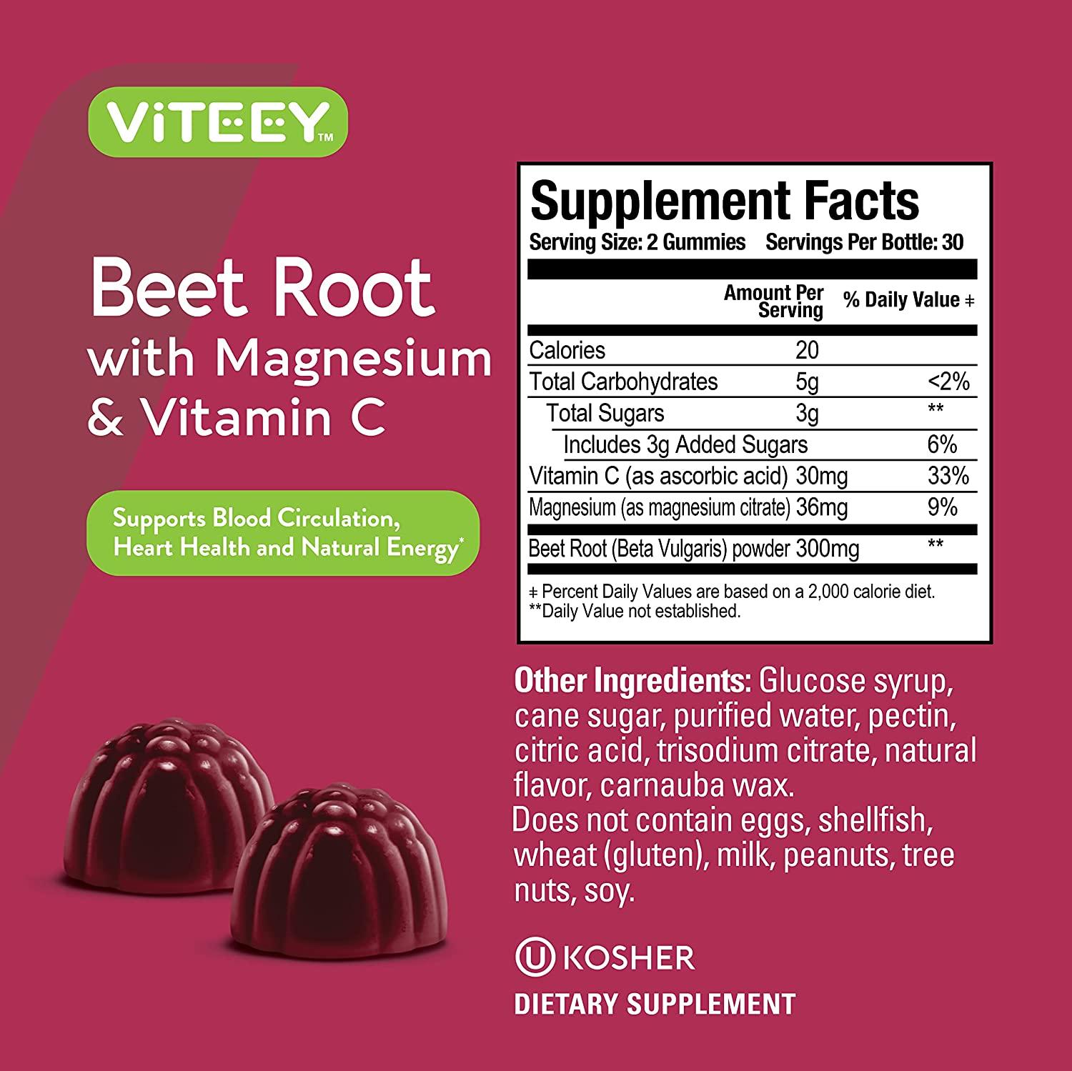 Beet Root Gummies with Magnesium & Vitamin C Circulation & Blood