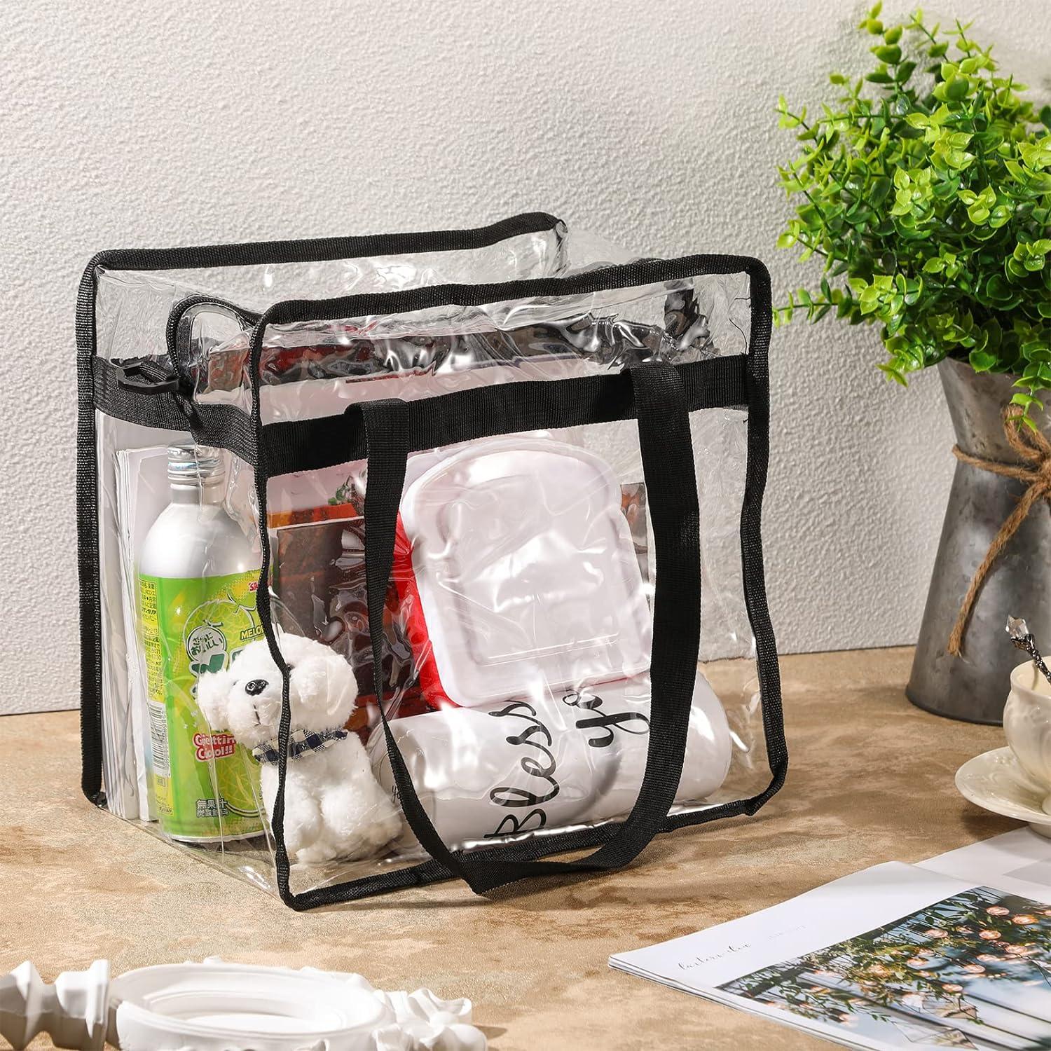 6 Pcs Clear Bag Stadium Approved Clear Tote Bag with Zipper