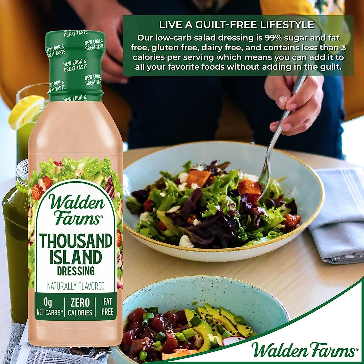 Walden Farms Thousand Island Dressing, 12 oz. Bottle, Fresh and Delicious Salad Topping, NonGMO