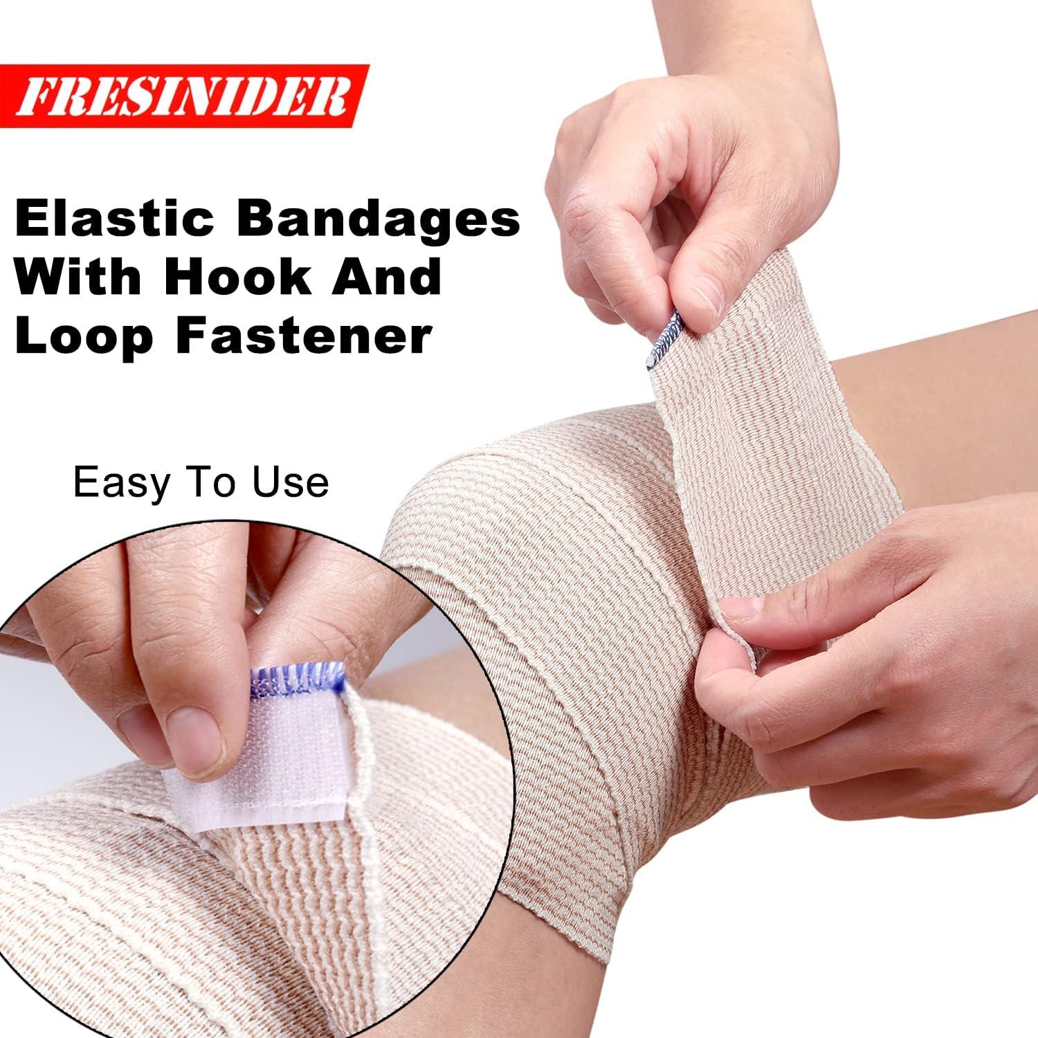FRESINIDER Premium Elastic Bandage Wrap 4 Pack 6 Cotton Latex Free