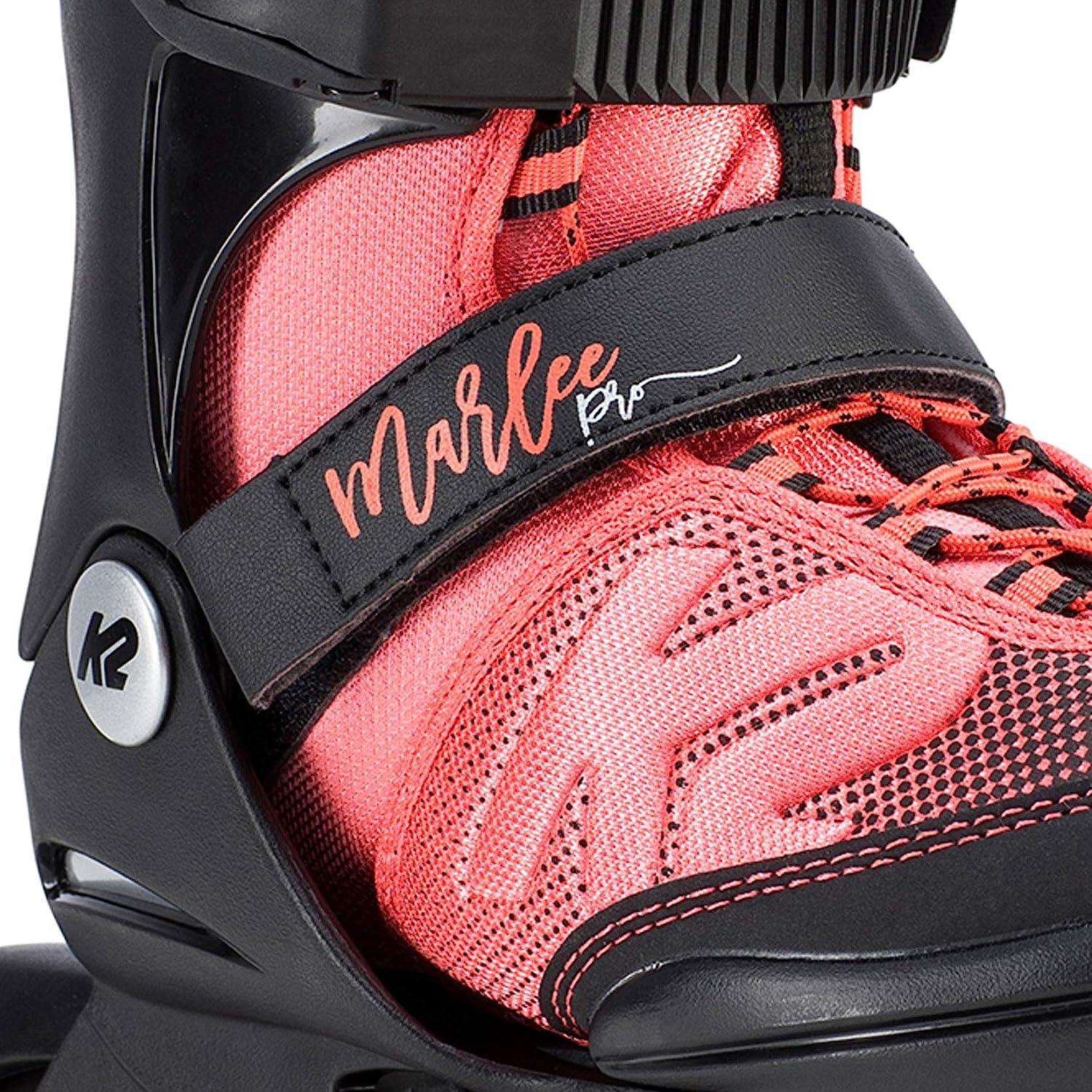 K2 Skate Youth Marlee Pro Inline Skates, Black/Coral 48 Black/Coral