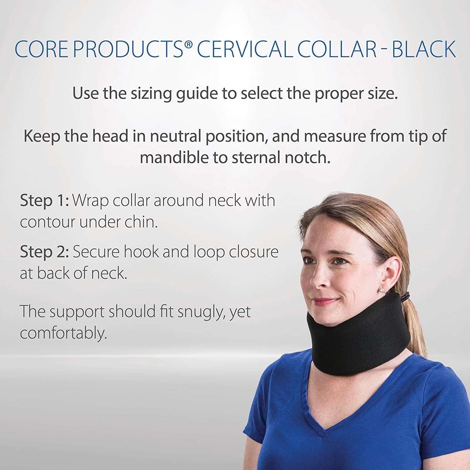 Core Products Foam Cervical Collar Neck Support Brace Black, Small 2