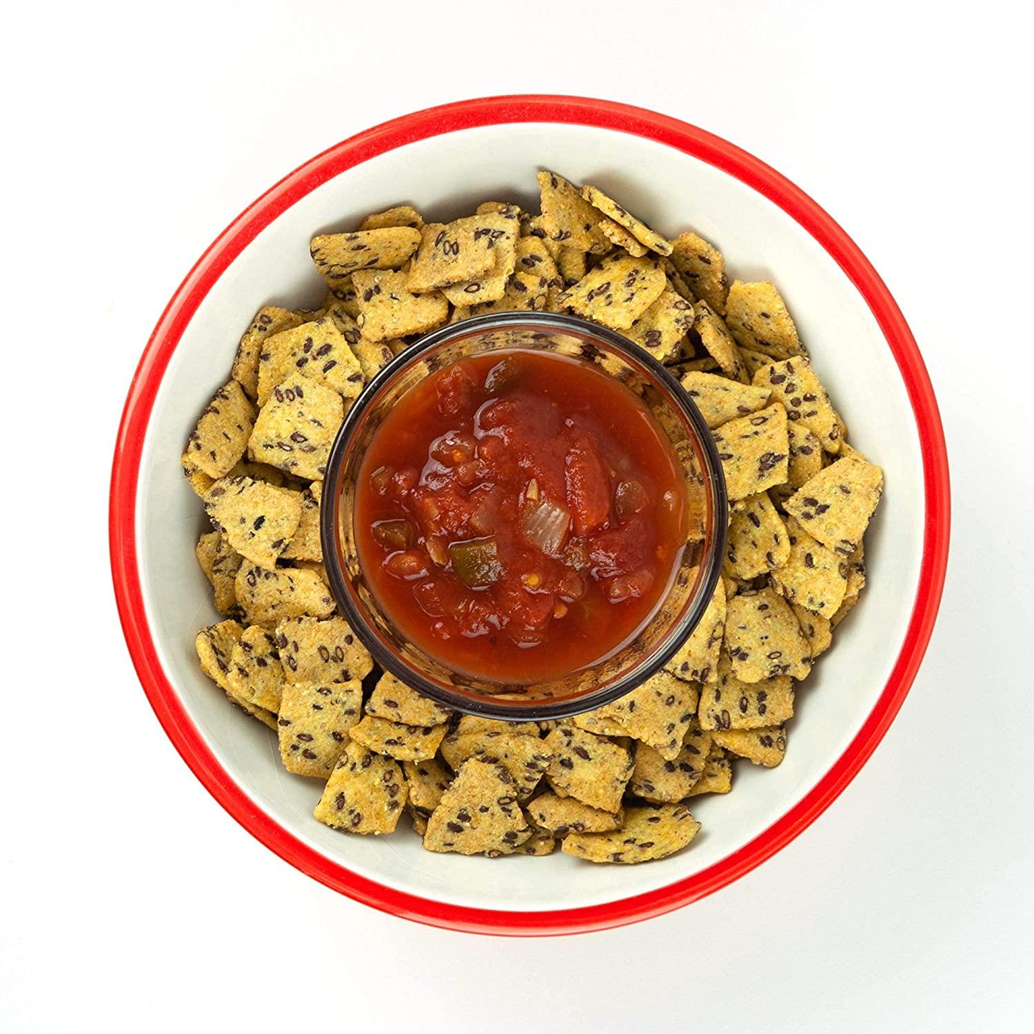 Corn Chips with Flax Seed, Healthy Snacks, Bulk Size (1 lb. Resealable