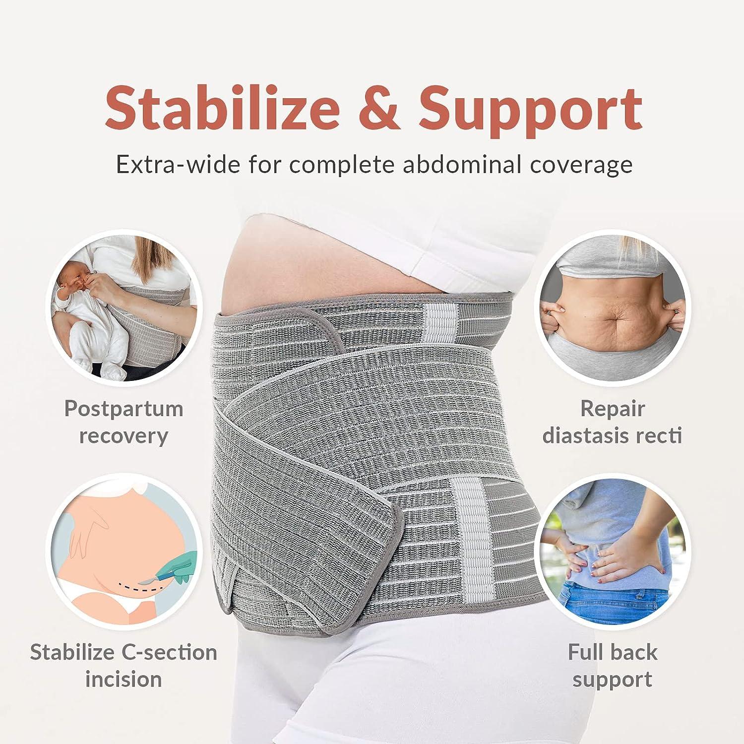 Mamaway Bamboo Postpartum Belly Band Girdle for Postnatal Care C-section  Recovery Belt Post Surgery Belly Wrap Adjustable Abdominal Binder  Waist/Pelvis Belt for Stomach Support & Back Pain Relief L/XL