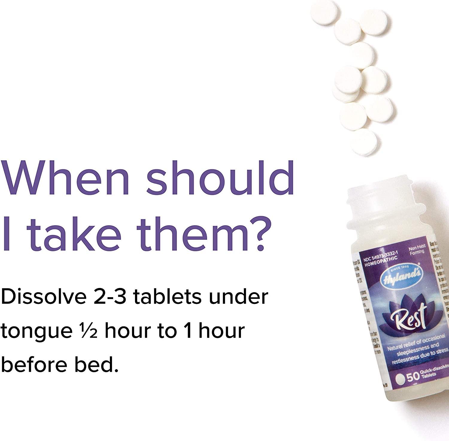 Natural Sleep Aid Pills by Hyland's Stress Relief & Sleeplessness, 50