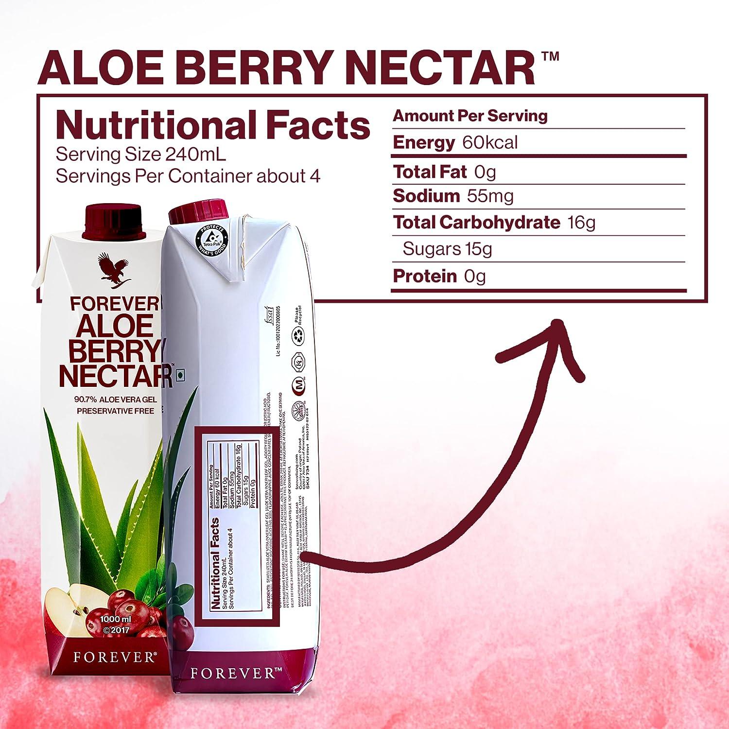 Forever Aloe Berry Nectar 1L - 90.7% Inner Leaf Aloe Vera Gel with Apple,  Cranberry Juice - Vegan, Vegetarian, Gluten-Free | Buy Now with Express  International Delivery | GoSupps.com