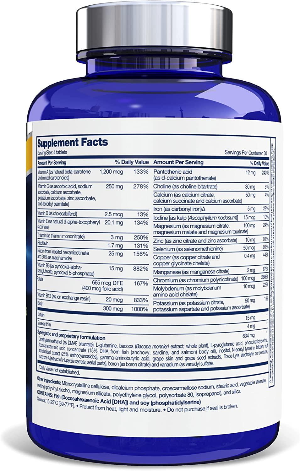 Focus Factor Brain and Vision Supplement 120 Count Eye Vitamin