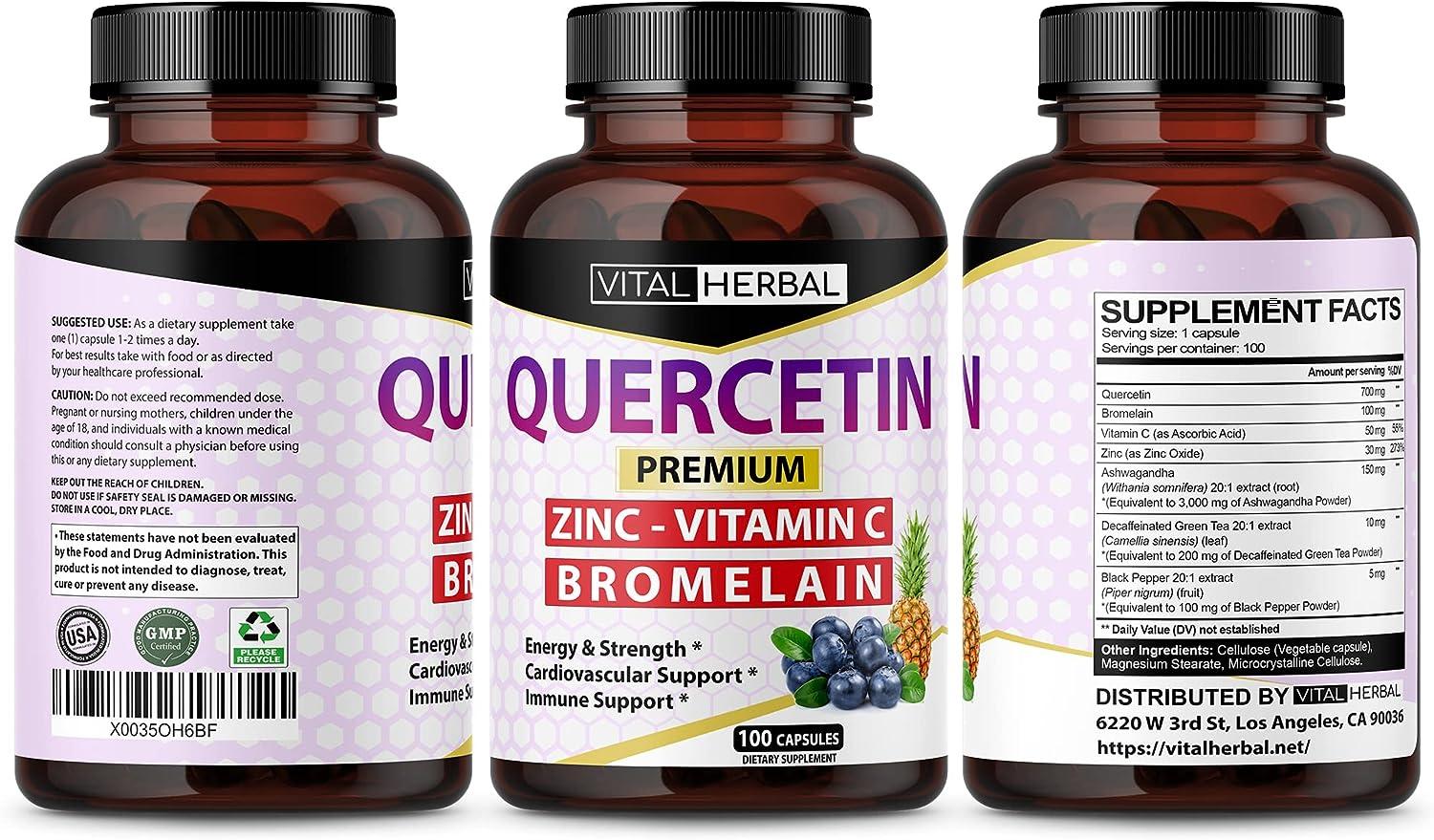 Ultra Quercetin 98 Purity with Bromelain Capsules 4085mg Powder
