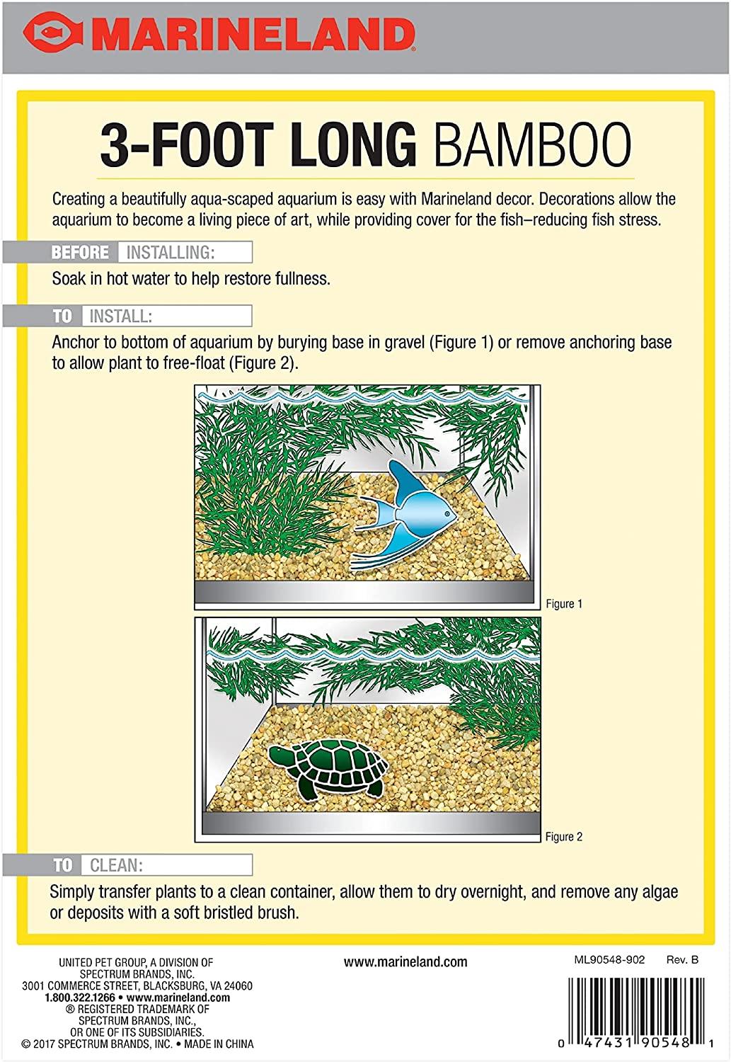 Marineland Bamboo 3 Feet, Dcor For aquariums and Terrariums, Model