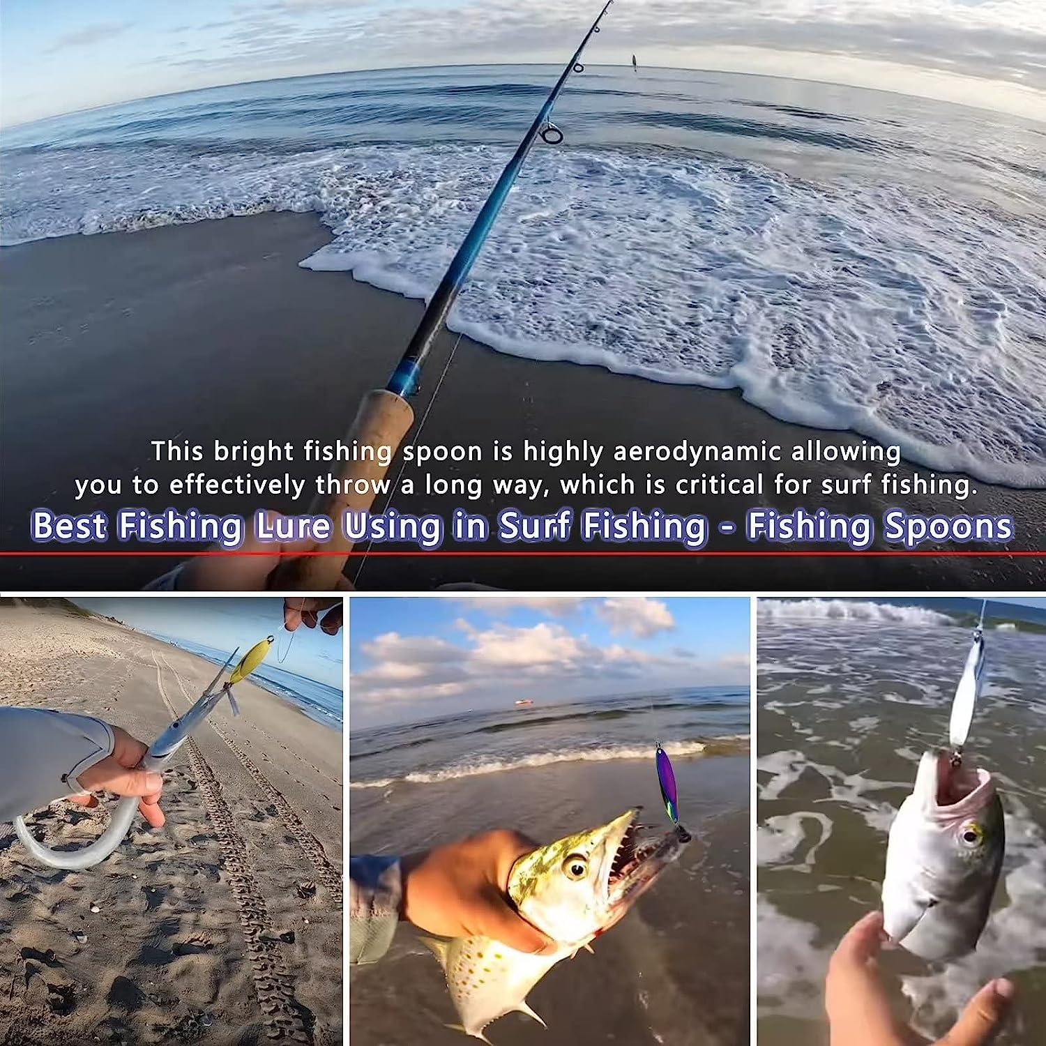 Alwonder 5PCS Metal Jig Fishing Spoons - 3/4oz Jigging Lures For Bass, Trout, Walleye