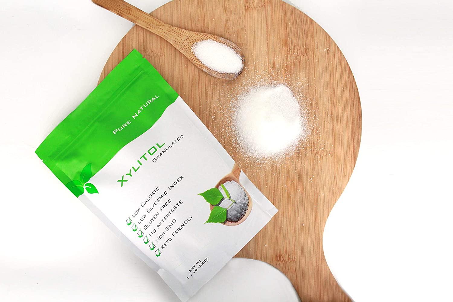 Pure Natural, Xylitol Sweetener, 1.5 lb Non GMO, Keto Friendly, Gluten Free, Sugar Free, Low