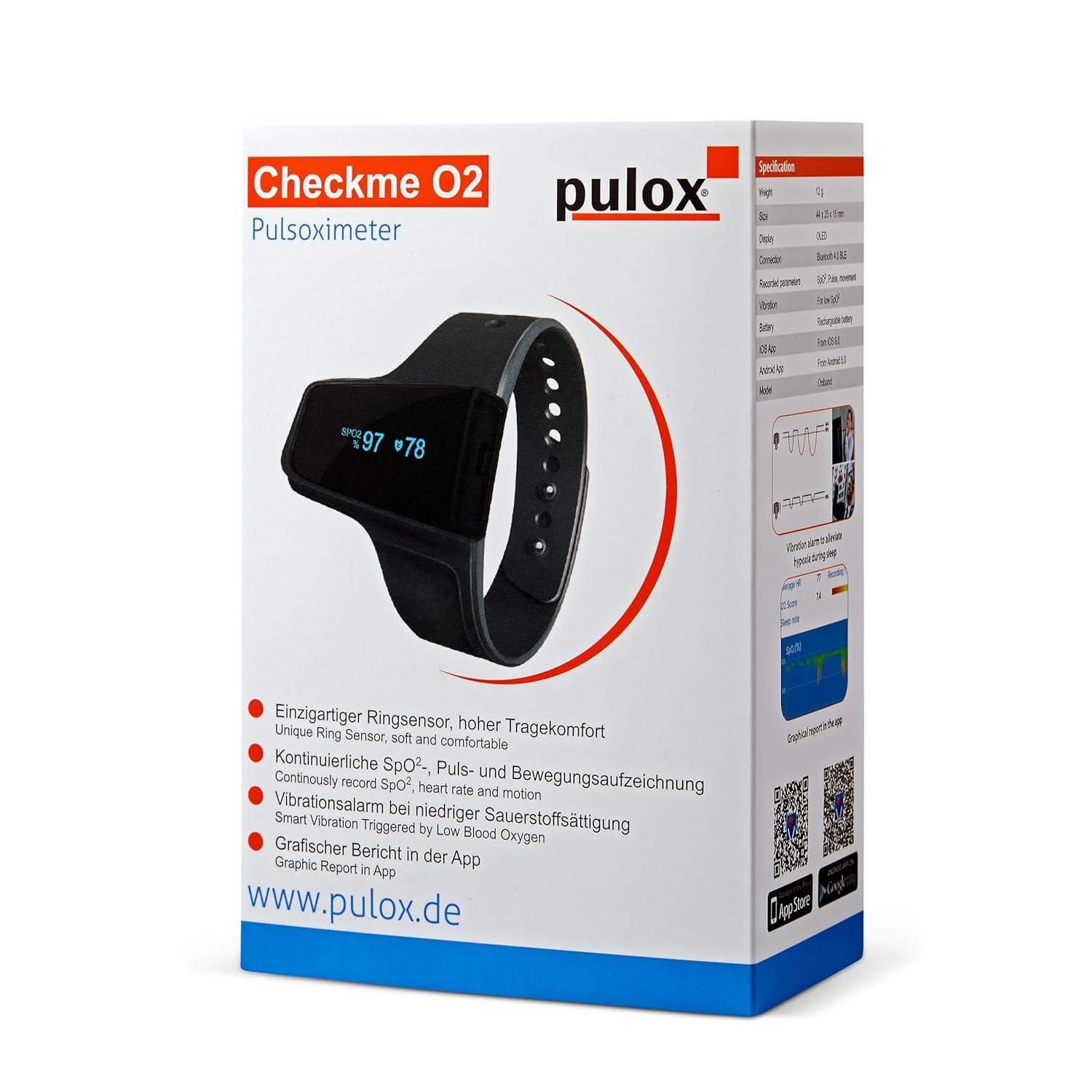 Buy Pulox Checkme O2 - Smart Wrist Pulse Oximeter with Ring Sensor ...