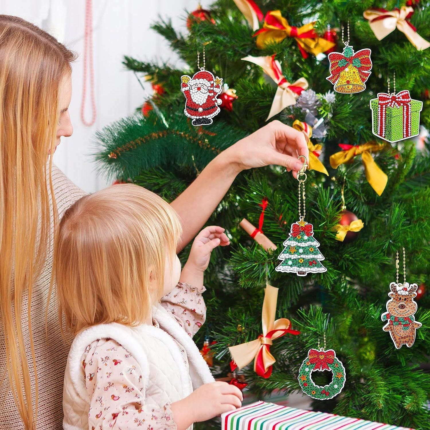 21 Pcs DIY Diamond Key Chain Ornaments 5D Key Ring Rhinestone Pendant  Decorative Hanging Ornament Art Kits Diamond Art Christmas Ornaments for  Kids (Cute Style)