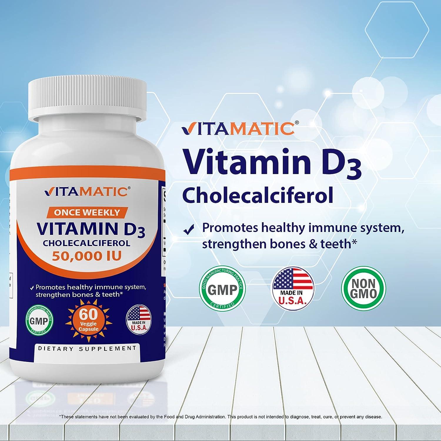 Vitamatic Vitamin D3 50 000 IU (as Cholecalciferol) Once Weekly Dose