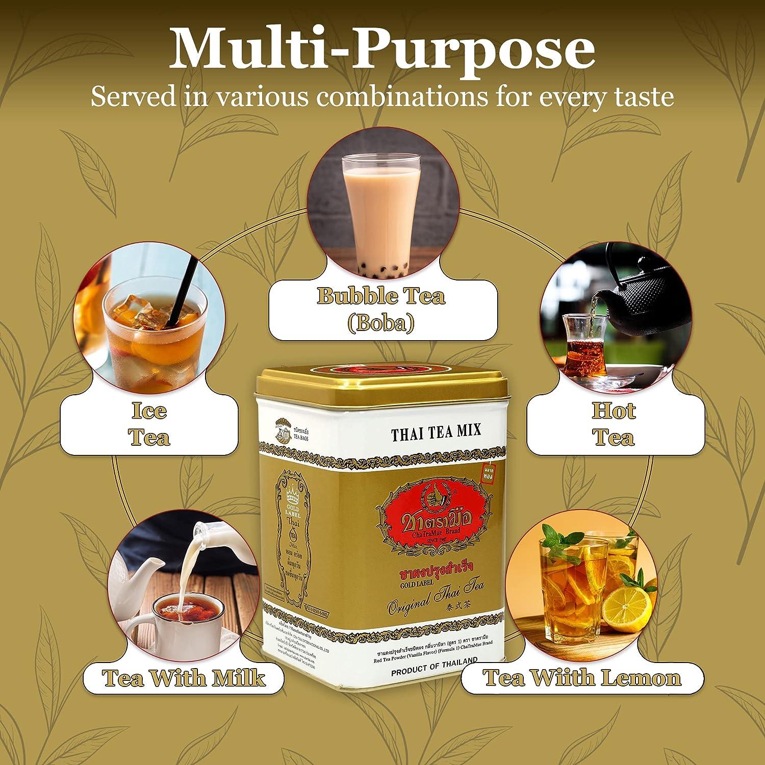 Original Thai Tea Extra Gold - 5 Oz (125g) - 50 Tea Bags - Number One Brand