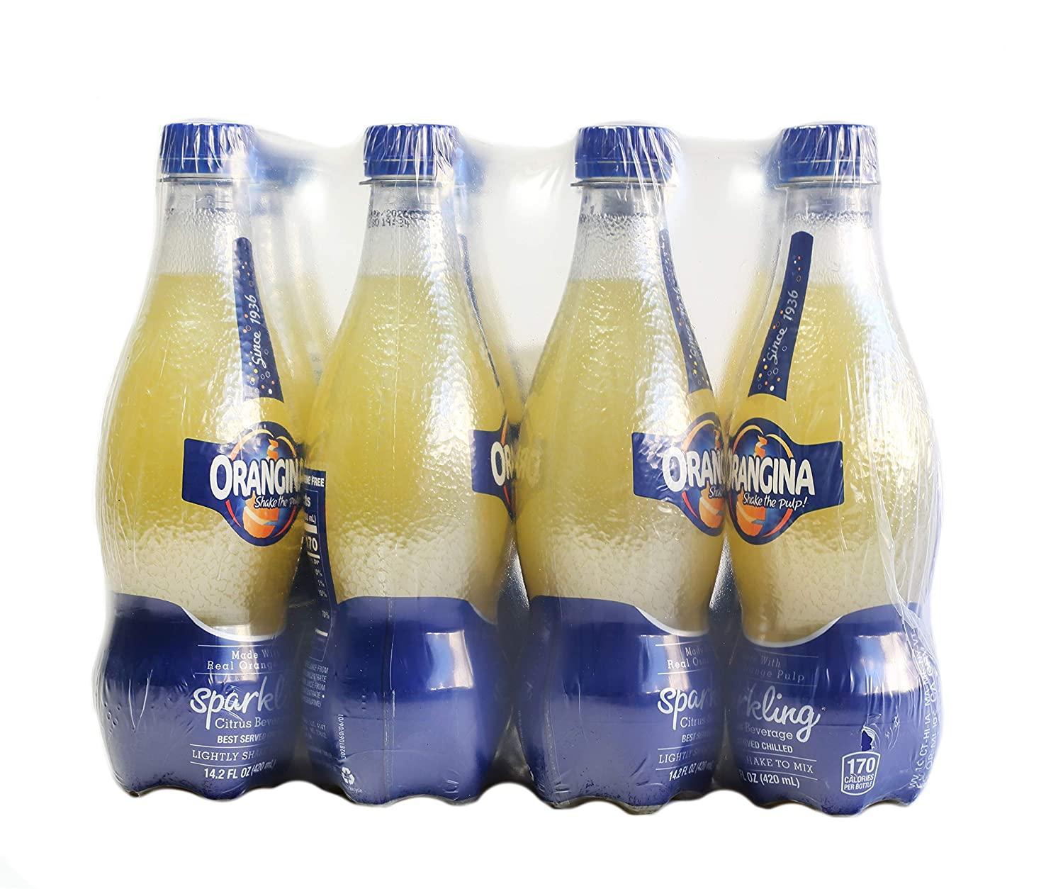 Orangina Citrus Sparkling Juice Beverage Original French Recipe Pack of 12 14.2 oz Bottle