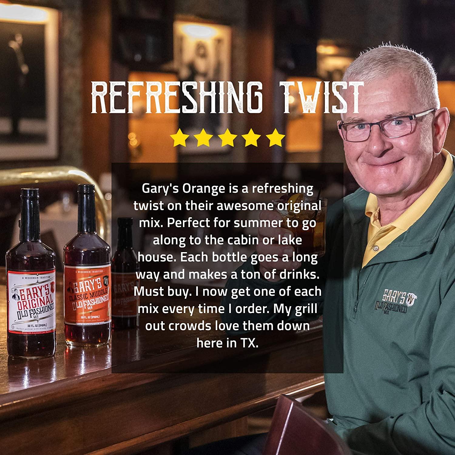 Gary's Classic Muddled Old Fashioned Mix Premium Non Alcoholic Cocktail