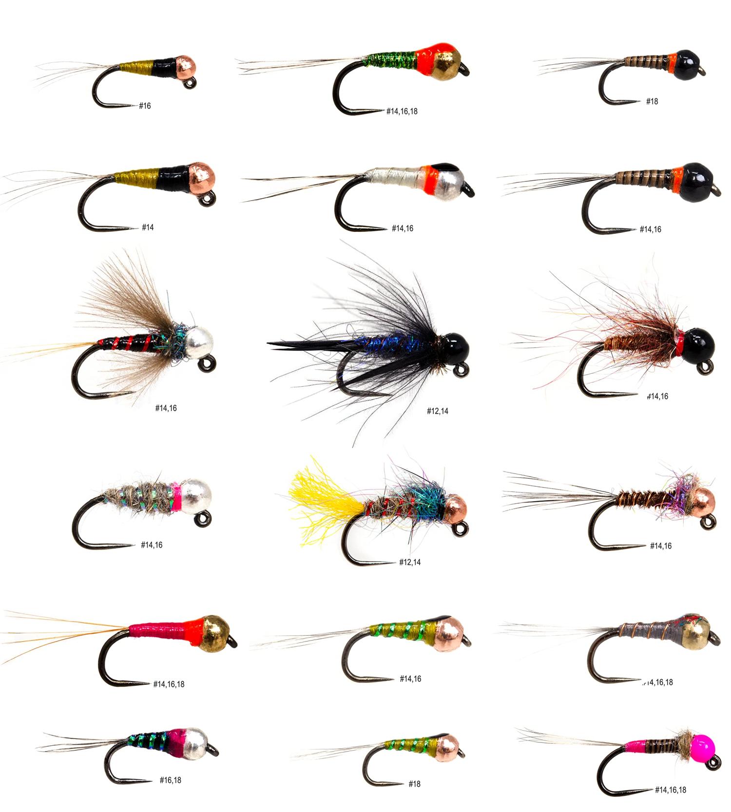 Outdoor Planet Top Producing Fly Fishing Flies Assortment, Dry, Wet,  Nymphs, Streamers, Wooly Buggers, Hopper, Caddis