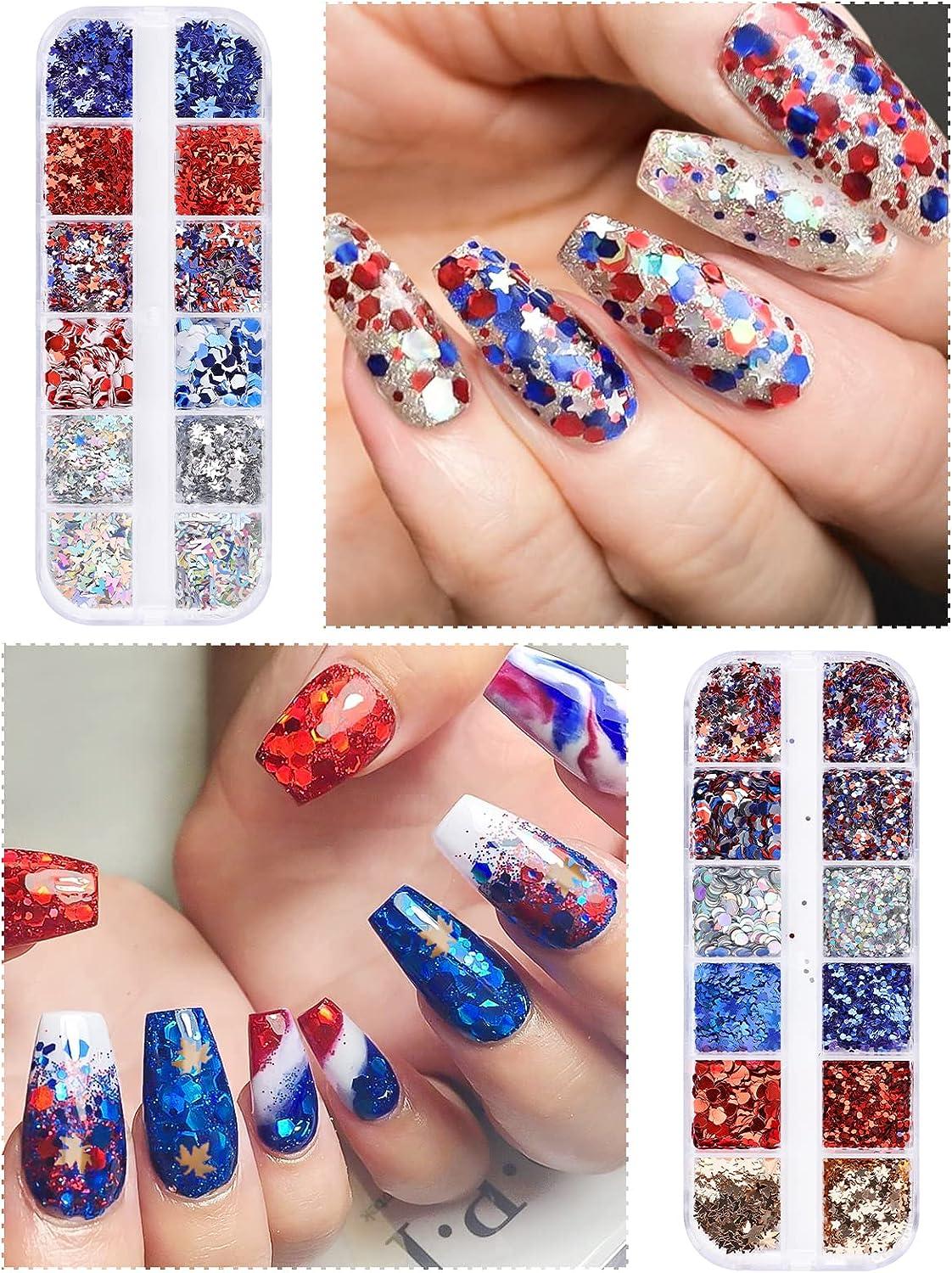 Patriotic Red and Blue Nails Trend