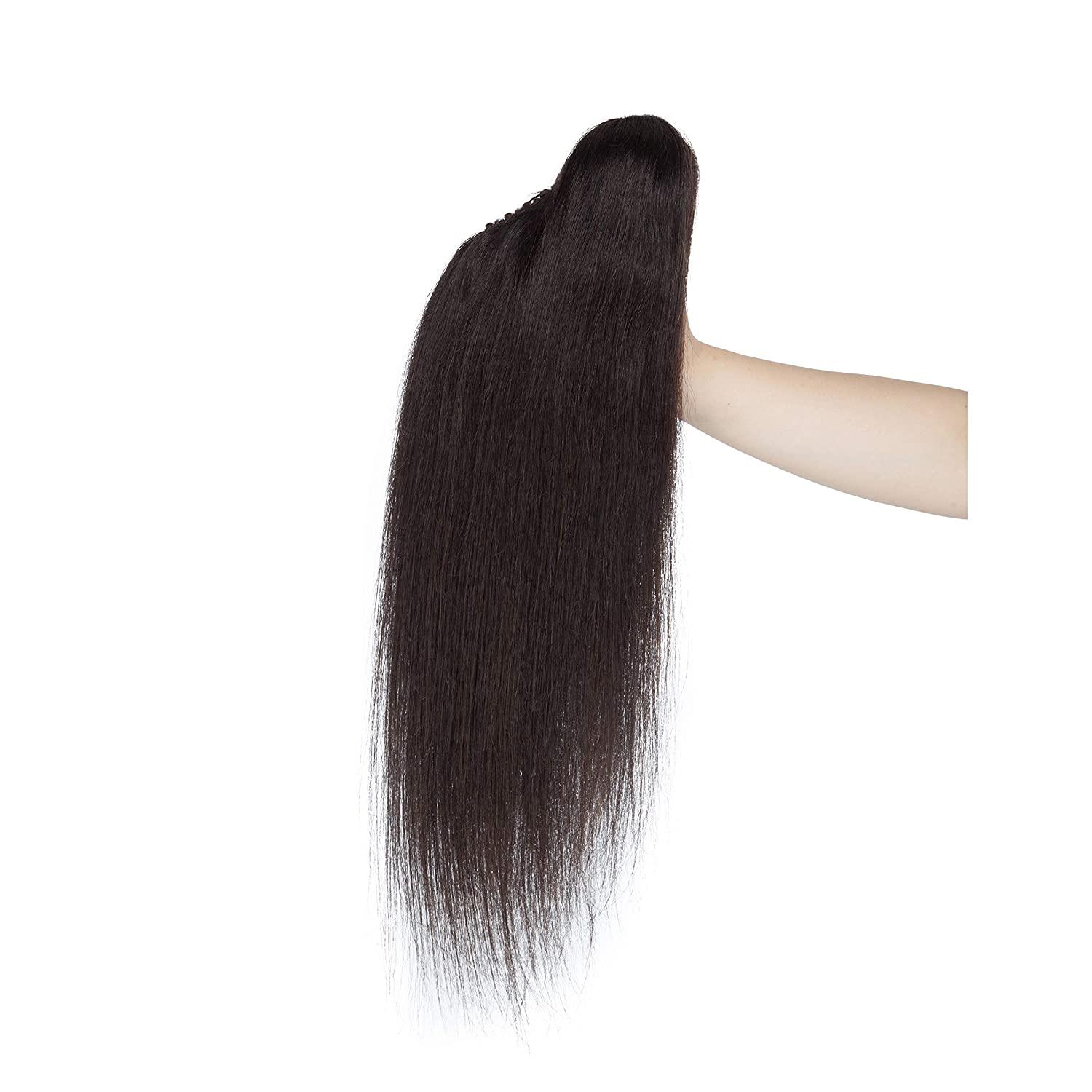 100 Remy Human Hair Ponytail Extension One Piece Claw/Jaw Clip