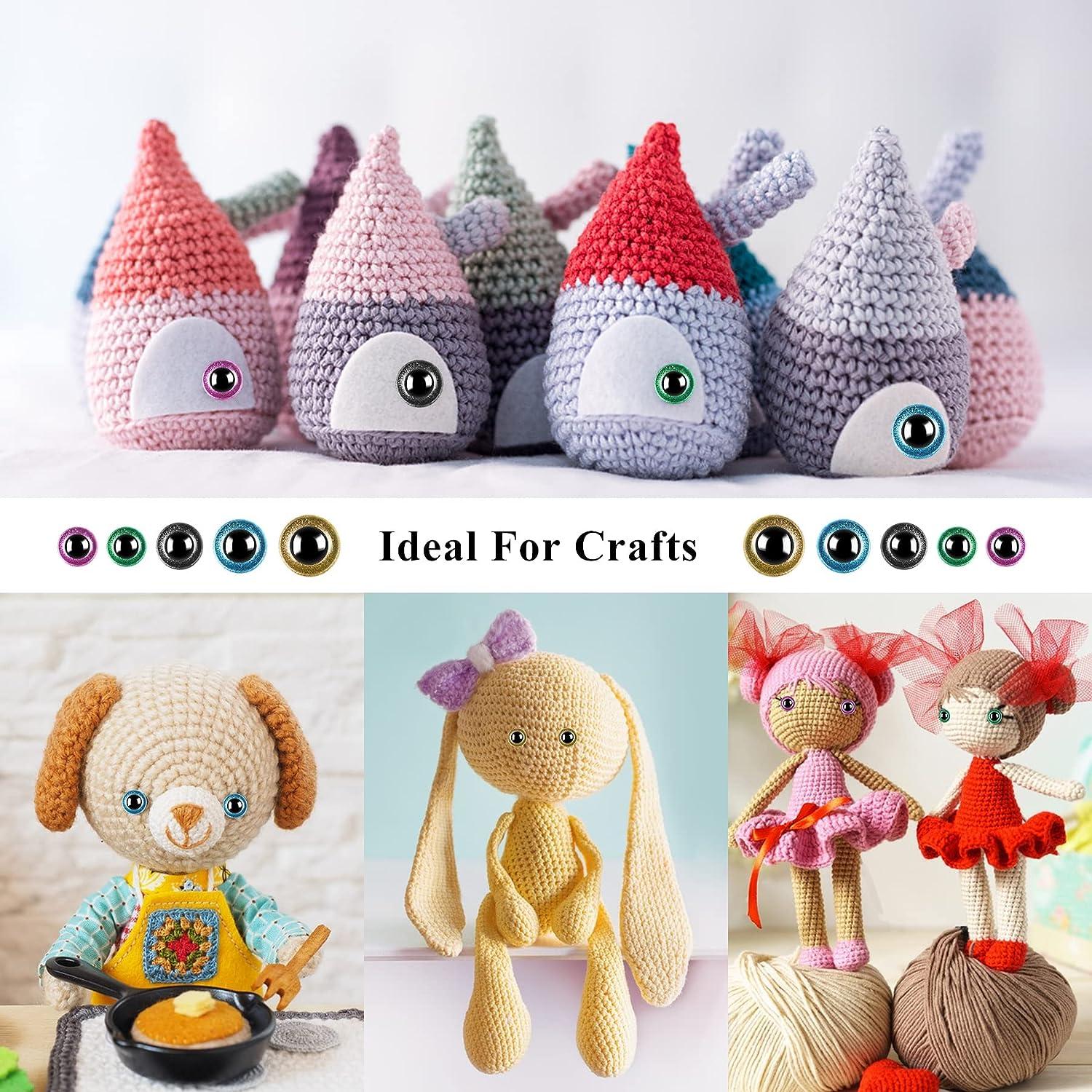 150Pcs Large Safety Eyes for Amigurumi Plastic Craft Crochet Dolls Eyes for  DIY Puppets Bear Crafts Stuffed Animals Amigurumi Making Supplies(Colorful)